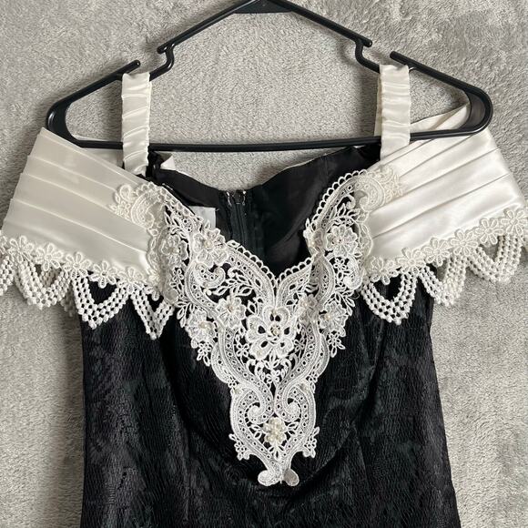 Vintage Romantic Gothic Lace Dress Y2K Corset Style Mini Victorian Romanticism S - Picture 2 of 5